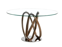Mesa de Comedor ANGEL CERDÁ. 1021 (Marrón - Madera, Vidrio - Ø120 x 75 cm)
