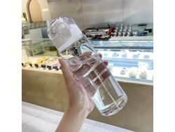 (blanco) Botella De Agua Deportiva Reutilizable De 780 Ml Con Tapa A Prueba De Golpes Y Correa A Prueba De Fugas.