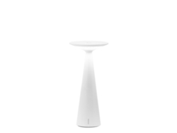 Lámpara de mesa LED recargable Zafferano Damina, regulable mediante tacto, batería de 8 horas de duración, IP65 - Inalámbrica, aluminio blanco