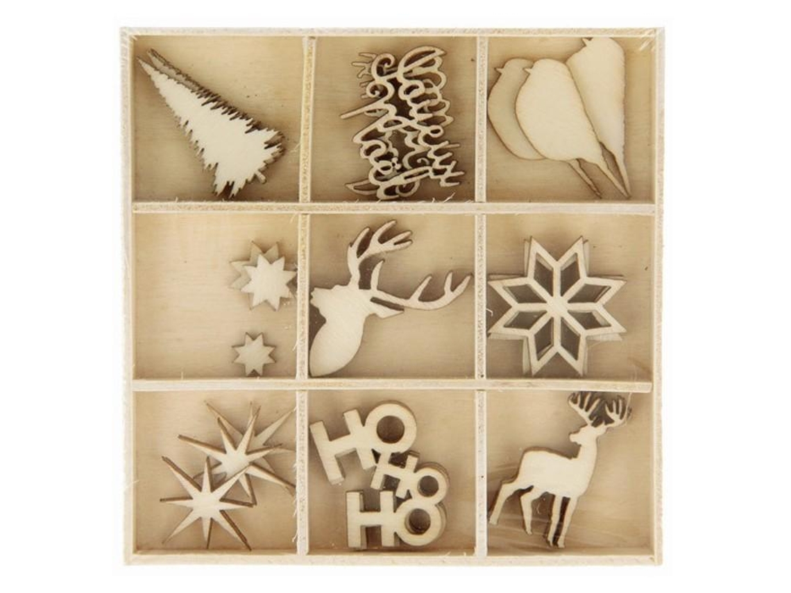 Mini decoraciones de madera de Navidad 27 unidades