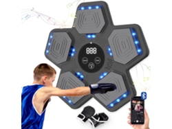 Máquina de boxeo EIFSON con música, entrenamiento inteligente e interactivo con guantes, montaje en pared (negro)