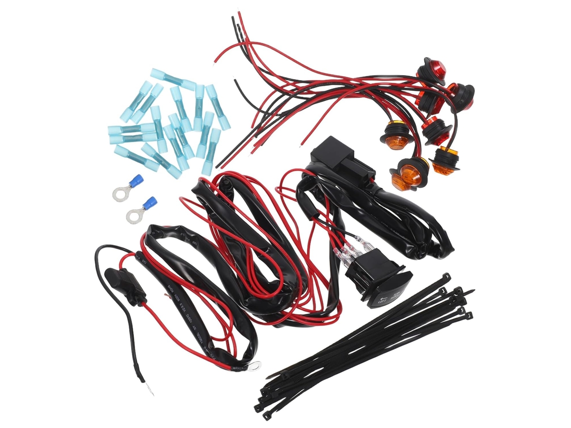 Kit Completo De Intermitentes Para Utv/atv De 12 V Con Arnés De Cableado, Relé Intermitente E Interruptor Basculante.