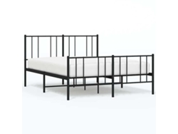 Maison Exclusive - Estructura Cama Sin Colchón Con Estribo Metal Negro 150x200 Cm
