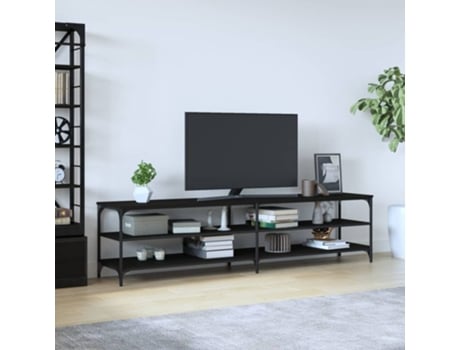Mueble de Tv VIDAXL (200 x 30 x 50 cm - Madera Contrachapada - Negro)