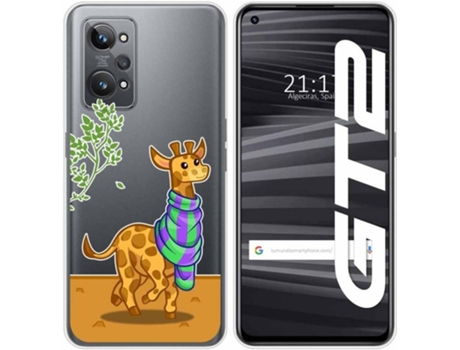 Carcasa para Realme GT 2 5G TUMUNDOSMARTPHONE Dibujos Transparente Jirafa Multicolor