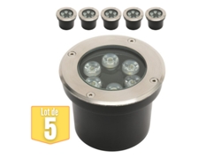 Conjunto de 5 puntos LED impermeables 6W 600LM 4000K IP67