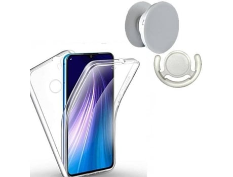 Kit Carcasa, Protector y Soporte Xiaomi Redmi Note 8 2021 PHONECARE Impact Protection Transparente Blanco