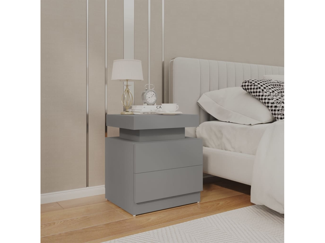 Mesa de Cabeceira LOVELY HOME Mesinha 45X35X52 Cm Aglomerado Cinzento