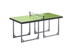 Mesa De Tênis Dobrável Estrutura Aço E Rede, Fácil Transporte Para Interior E Exterior, 182x91x76cm Verde