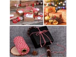 Hilo de algodón, decoraciones para fiestas navideñas, envoltura de regalos, cordón para etiquetas DIY, cilindro de cuerda de cáñamo Yunzii de 200 metros