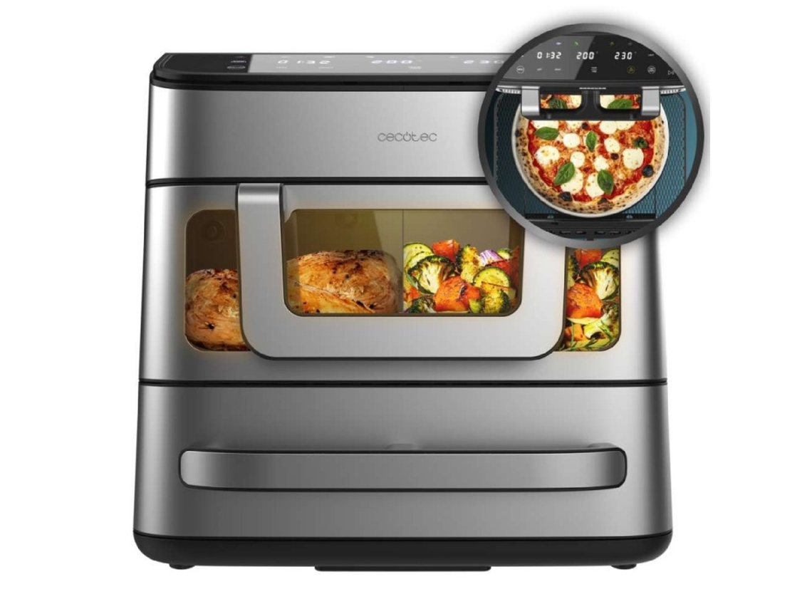 Cecotec Freidora De Aire Y Horno - Air Fryer 18l Cecofry Foodcourt 18000 4pizza. 2700w, Horno 12", Temp. Máx. 230ºc