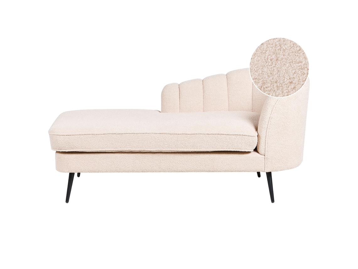 Chaise longue BELIANI Allier de Bouclé Beige 150x76x75