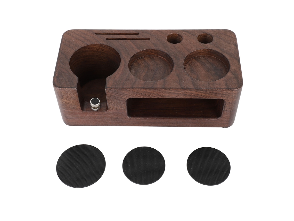 Estación De Prensa De Café Portafiltro Soporte De Madera Para Prensado 53 Mm/2,1 Pulgadas Barra De Cocina