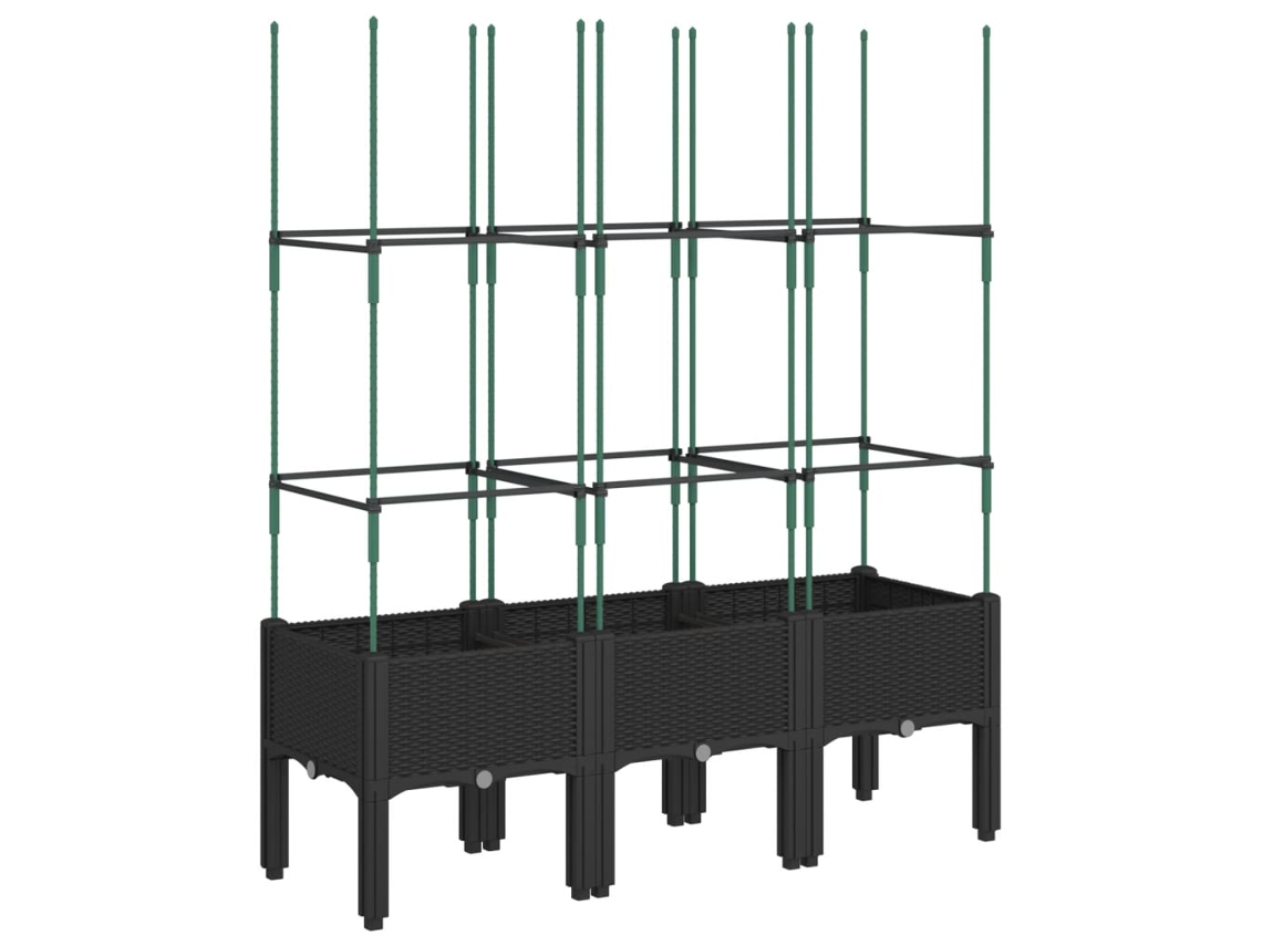 Jardinera VIDAXL Negro Polipropileno (120x40x142.5 cm)