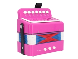 Acordeón infantil WalshLXq con 7 teclas, juguete musical para el desarrollo infantil, acordeón de botones, rojo y rosa.