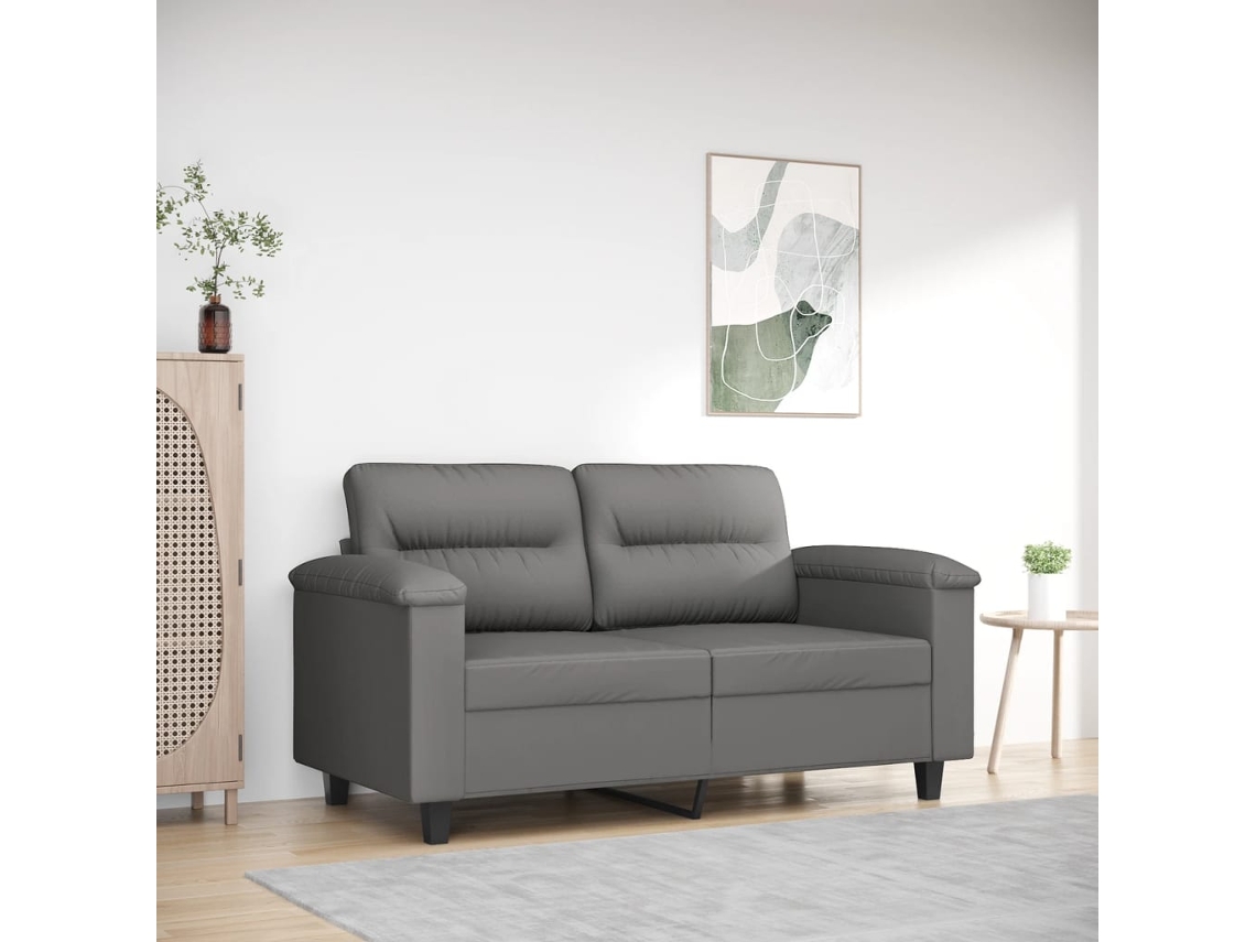 Sofá De 2 Plazas | Sofá De Salón | Sofá De Descanso De Tela De Microfibra Gris Oscuro 120 Cm Wsd239485