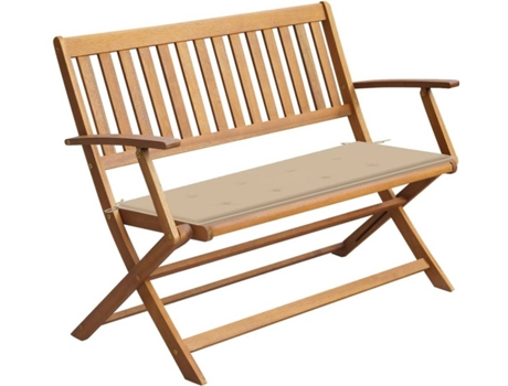 Banco de jardín VIDAXL Beige Madera de acacia (120x60x89 cm)
