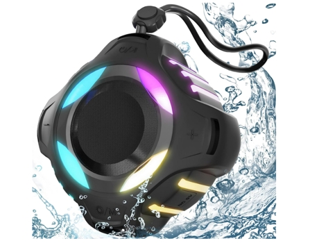 BISBISOUS Altavoz Bluetooth Ipx7 Impermeable Luz Multicolor Flotante Sonido Estéreo HD Fuerte Graves Potentes Negro