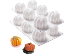 Molde de silicona de calabaza 3D, 2 piezas, para Halloween, mousse, bandeja, moldes de chocolate, cupcakes, Chaberlu