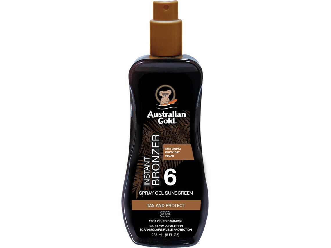 Protector Solar AUSTRALIAN GOLD Instant Bronzer Spray Gel SPF 6 (237 ml)