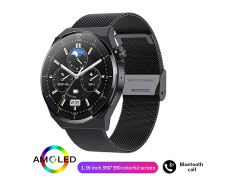 SHAH ARPAN Smart Watch HK46 Monitor de salud de llamadas Bluetooth, negro Milán