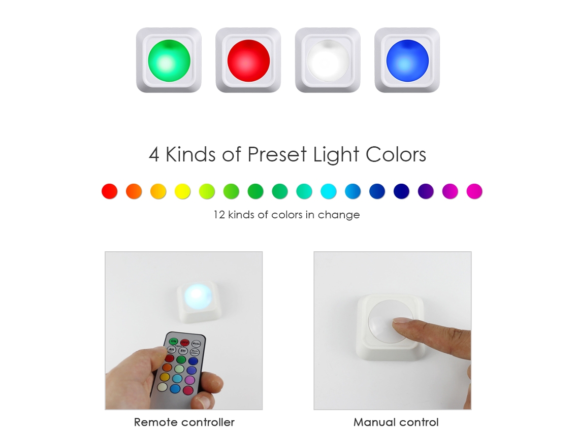 Paquete De 3 Luces Led Rgb Para Discoteca Con Control Remoto, Regulador De Intensidad A Pilas Y Temporizador Inalámbrico.