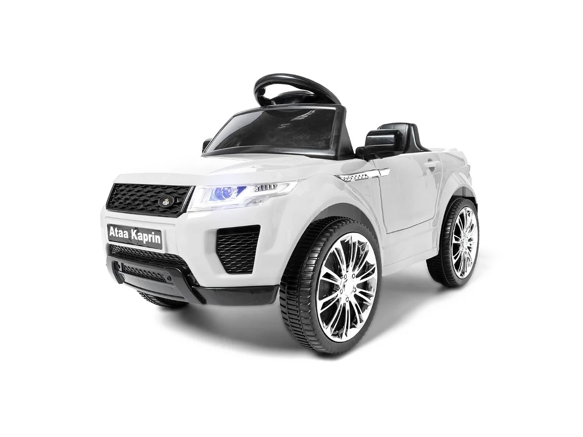 Coche eléctrico para niños con batería de 6 V y control remoto para padres, Ataa Kaplin Blanco