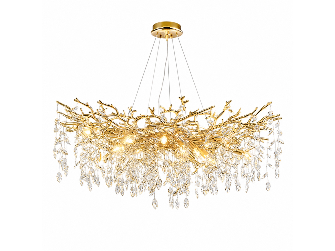 Candeeiro de Teto de Cristal PIBAOGU Asled 494 (dourado)