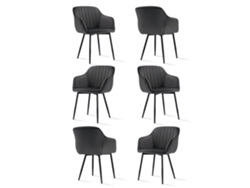 Sillas De Comedor Goeurvant 711(pack De 6, Gris Oscuro, Terciopelo)