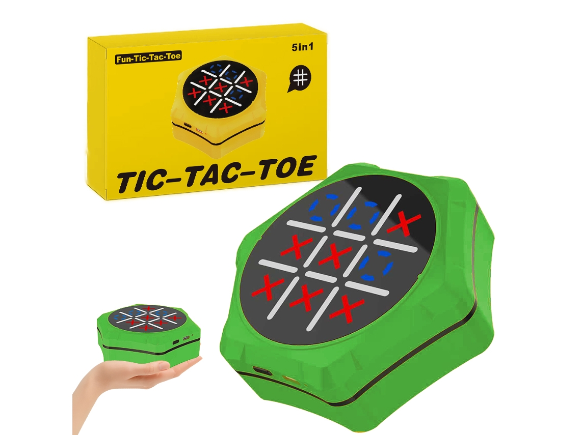 Juego de tres en raya recargable de Digitallab, ideal para juegos educativos infantiles (verde)