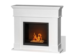 Biochimenea de bioetanol chimenea de pie Cambridge en madera Blanco 110x37x102h