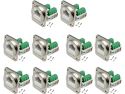 Adaptador De Terminal De Tornillo Para Montaje En Panel Rj45, 10 Piezas, Conector 8p8c, Extensión Sin Soldadura
