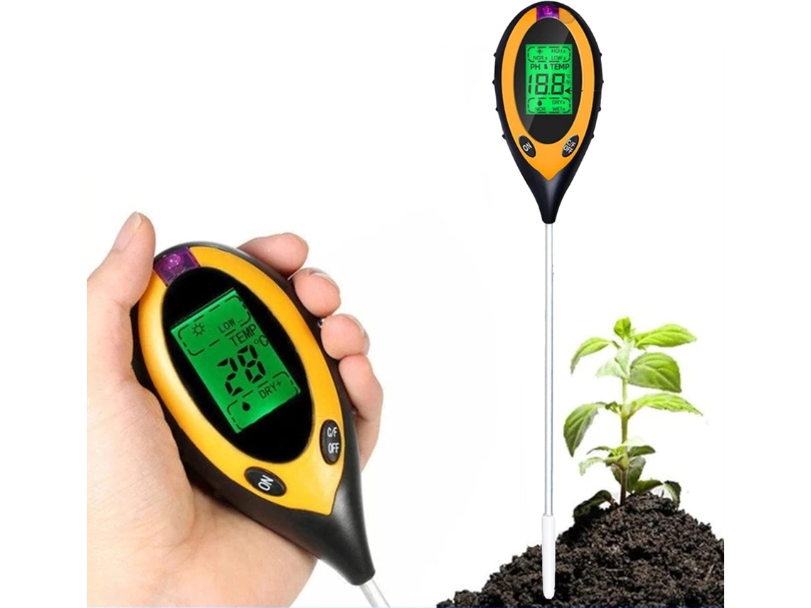 Medidor De Umidade Do Solo 4 Em 1 Teste De Luz Solar Ph Temperatura Cuidados Com As Plantas Testador De Solo 