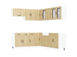 Juego de 11 gabinetes de cocina de roble Sonoma EXCLUSIVO DE MAISON
