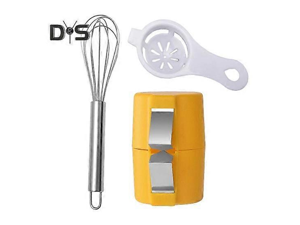 Cascador de huevos portátil de acero inoxidable con abridor de cáscaras, ideal para la cocina y para viajes. Separa fácilmente las yemas de las claras. Rosewell