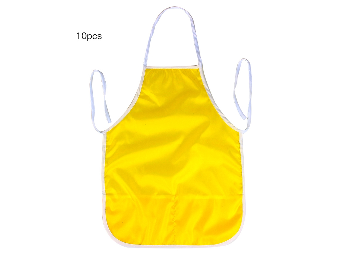 10 Piezas De Delantal Sin Mangas Para Pintura Infantil Impermeable (amarillo)