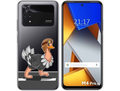 Carcasa para Xiaomi Poco M4 Pro 4G TUMUNDOSMARTPHONE Dibujos Transparente Avestruz Multicolor