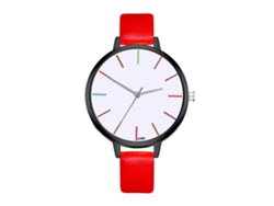 Reloj De Pulsera Analógico De Cuarzo Para Mujer, De Aleación, Con Esfera Redonda, Estilo Moderno, Color Rojo.
