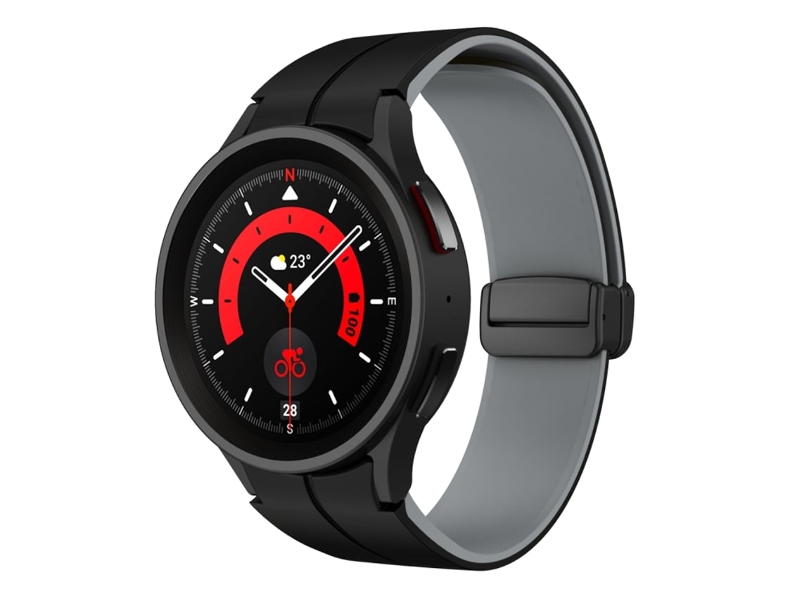 Correa de silicona bicolor para Samsung Galaxy Watch 6 / 6 Classic con cierre magnético plegable.