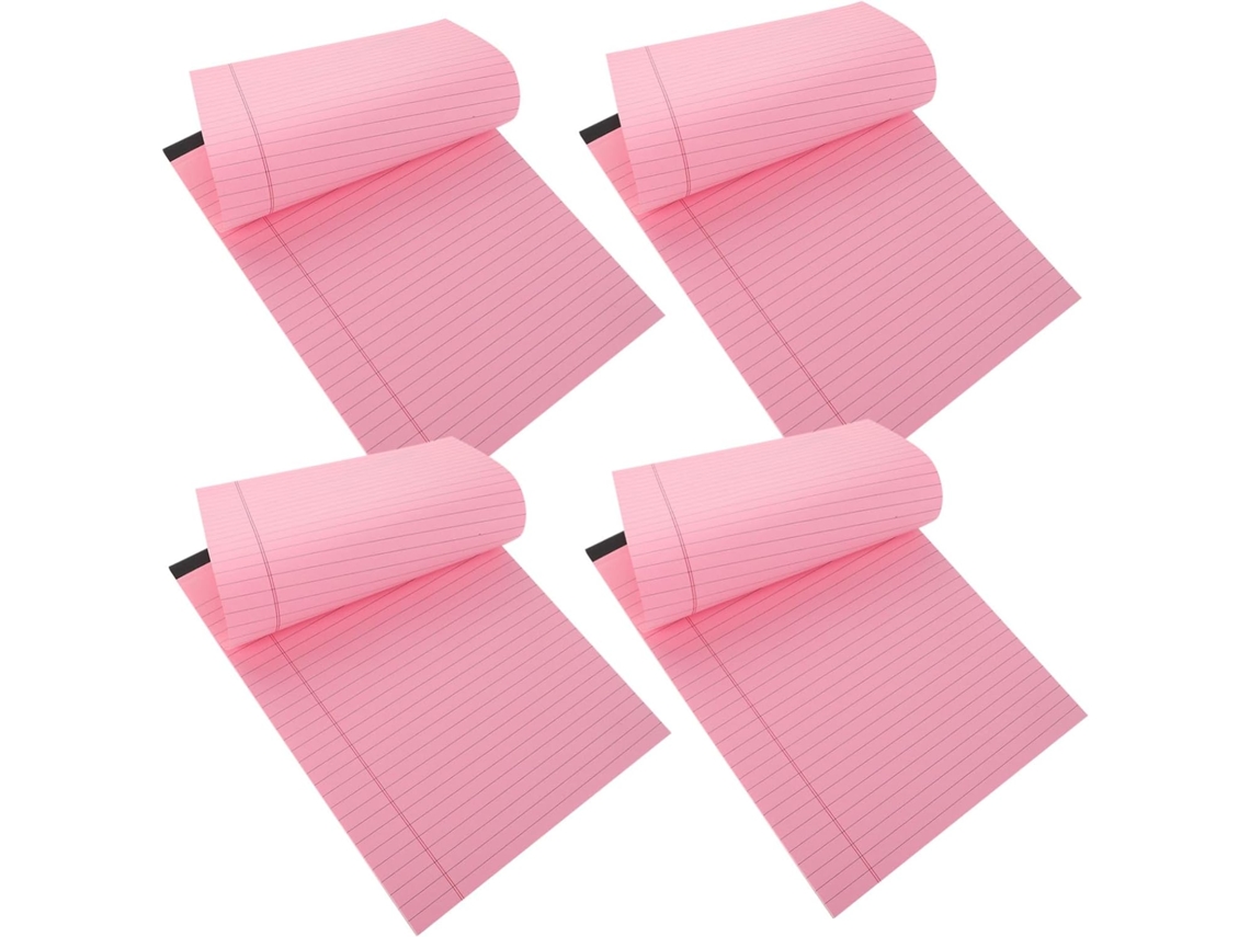 Juego De 4 Blocs De Notas Rosas Con Hojas Desprendibles Y Redondeadas Para Tomar Notas En La Oficina Y La Escuela.