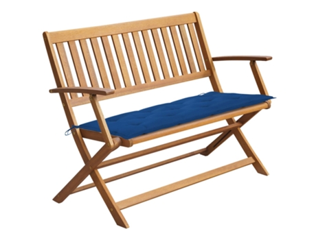 Banco de jardín VIDAXL Azul Madera de acacia (120x60x89 cm)