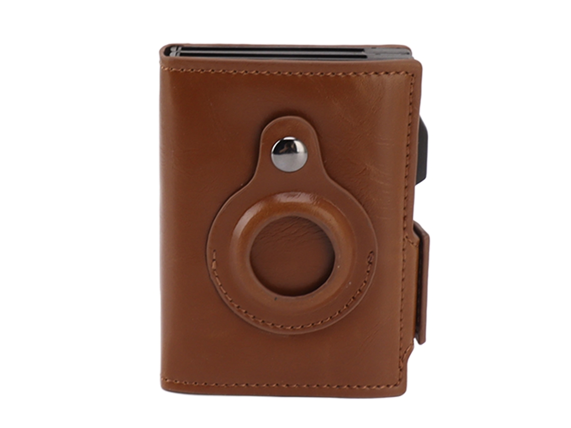 Clip Pequeño Multifuncional Antirrobo Rfid Para Cartera De Hombre, Aleación De Aluminio, Pu, Albaricoque