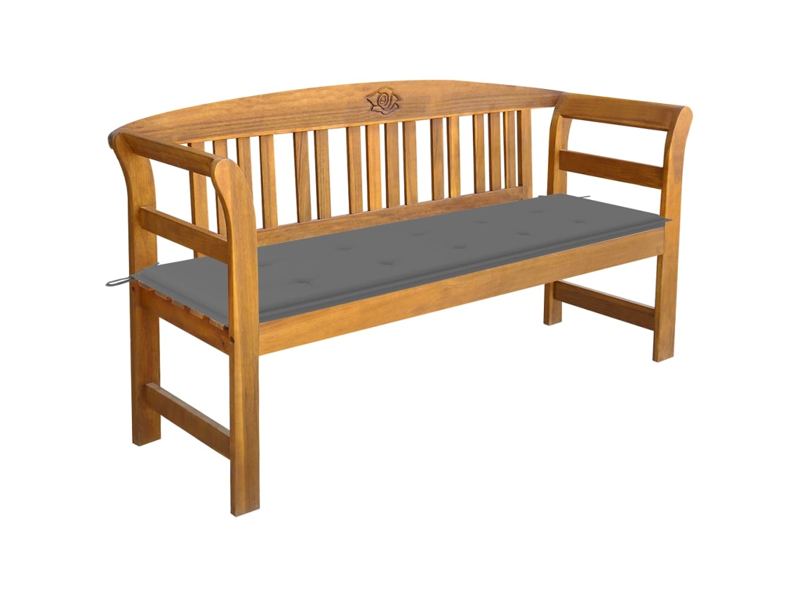 Lovely Home Banco de Jardín con Cojín 157 Cm Madera de Acacia Maciza