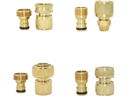 Adaptador Conector De Jardín Latón 14 Cm Con Rosca Externa Latón