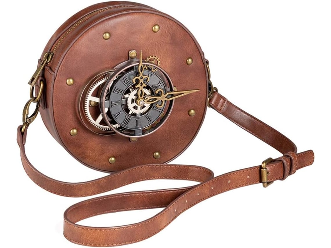 Bolso De Hombro Redondo Steampunk, Bolso De Hombro Gótico, Carteras Circulares Punk Rock Para