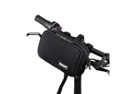 Bolsa frontal pequeña para bicicleta, bolsa para manillar, organizador de viaje, para llevar en el cuerpo durante el viaje diario (negra)