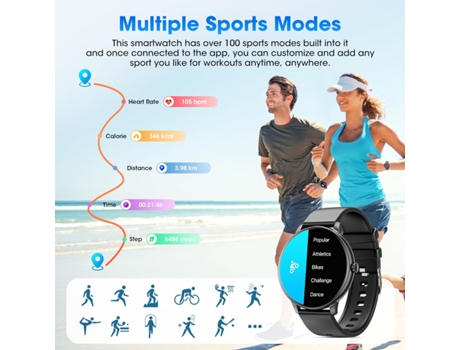 Smart Watch para Hombres y Mujeres (Responder/Hacer Llamadas), Smartwatch para Android e iPhone, Rastreador de Actividad de 1,39 con Monitor de Rit...