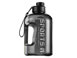 Botella deportiva de agua, portátil y de gran capacidad para hombre. Mdug (negra, 1.7 L)