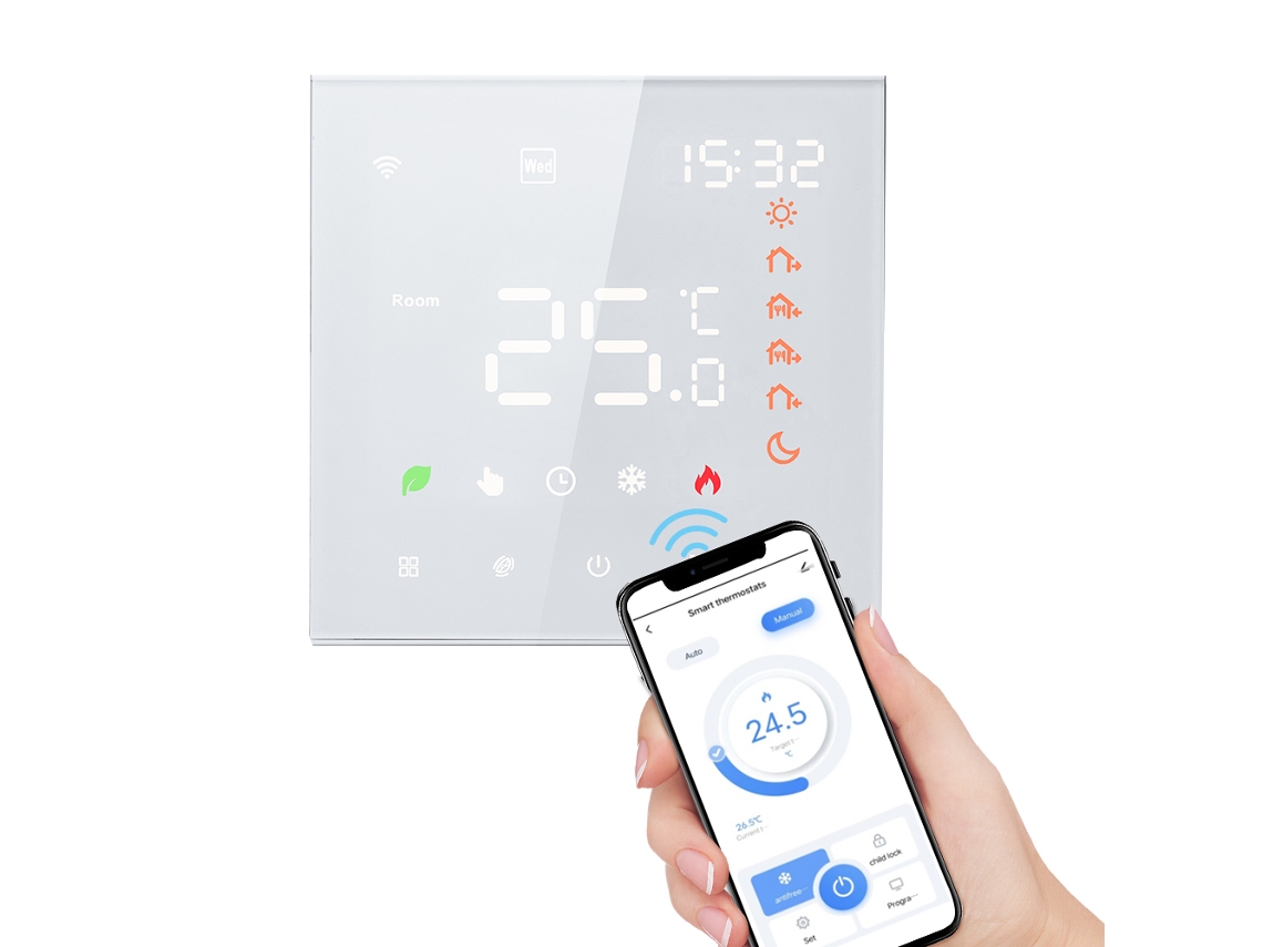 Termostato Inteligente Wifi Tuya Con Control Por Voz, 16 A, Pantalla Táctil Lcd Digital Programable Para Calefacción Eléctrica.