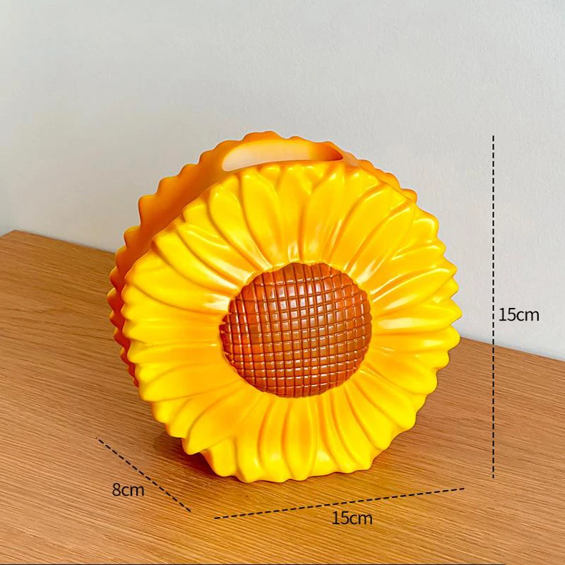 Jarrón Con Forma De Girasol, Arreglo Floral, Decoración De Mesa